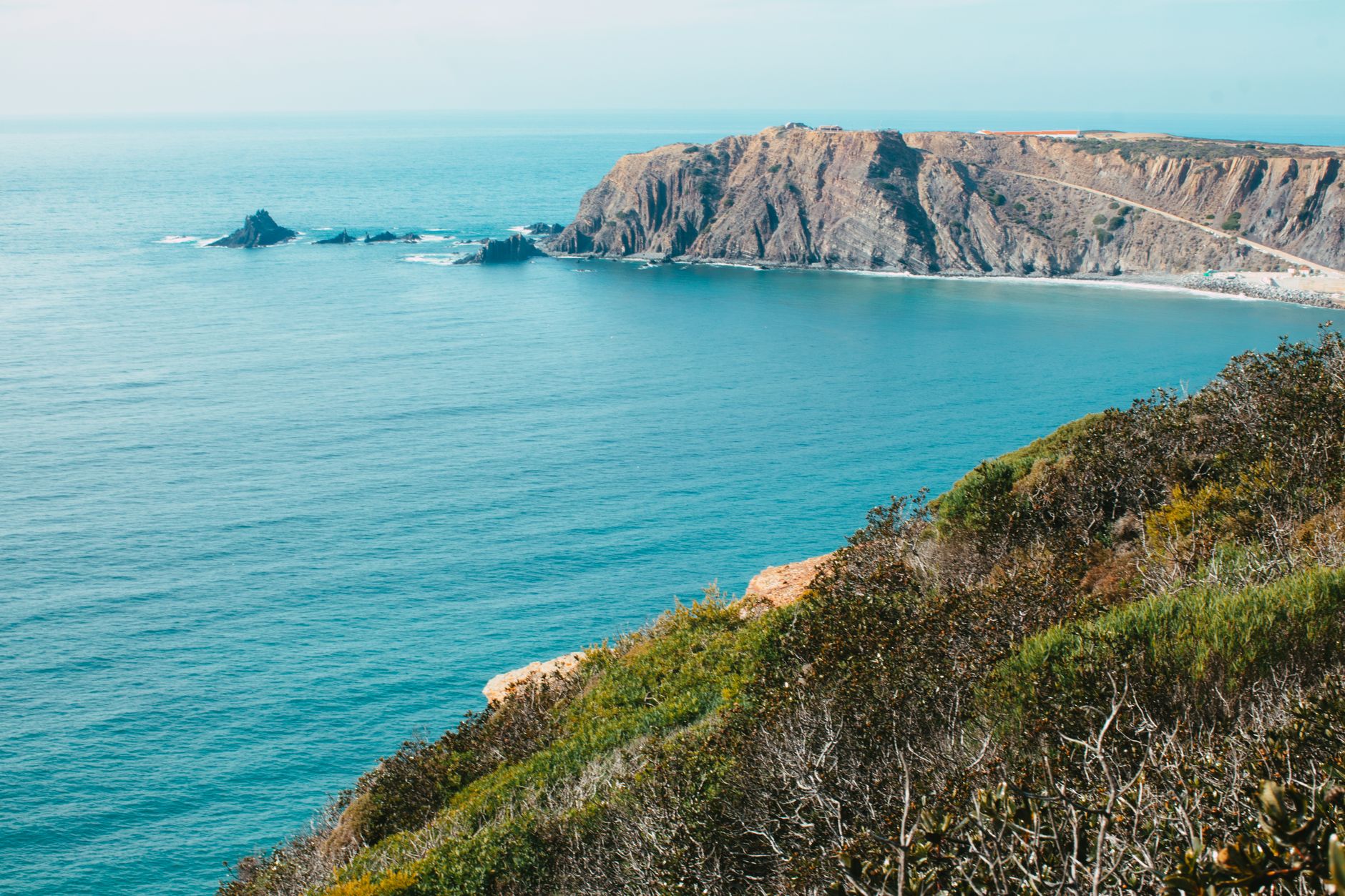 Cliffs and ocean at Arrifana on the Costa Vicentina, Portugal